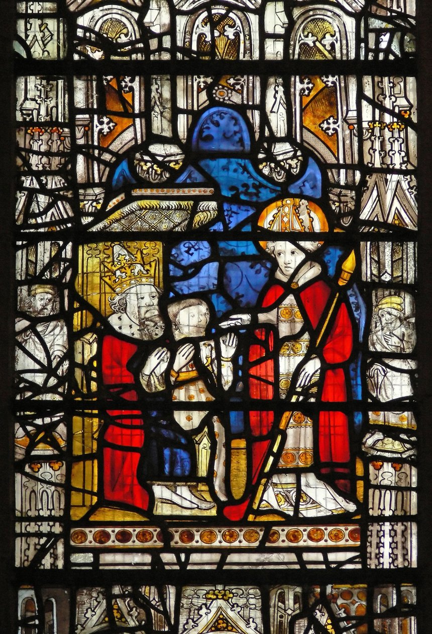 Window depicting St Martin casting out a devil by English School