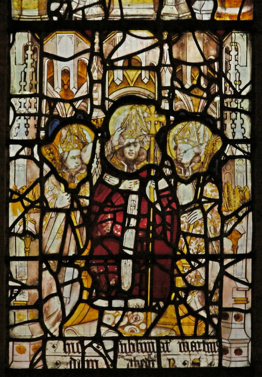 Window depicting St Martin enthroned as a bishop by English School