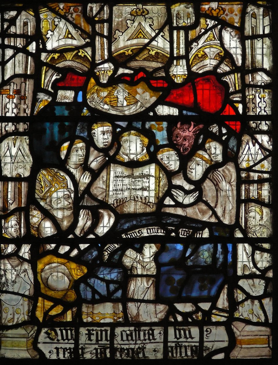 Window depicting the death of St Martin by English School
