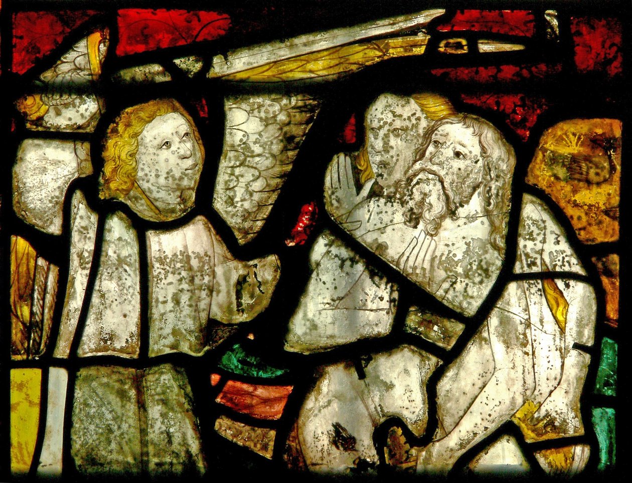 Window depicting Adam and Eve expelled from Eden by English School