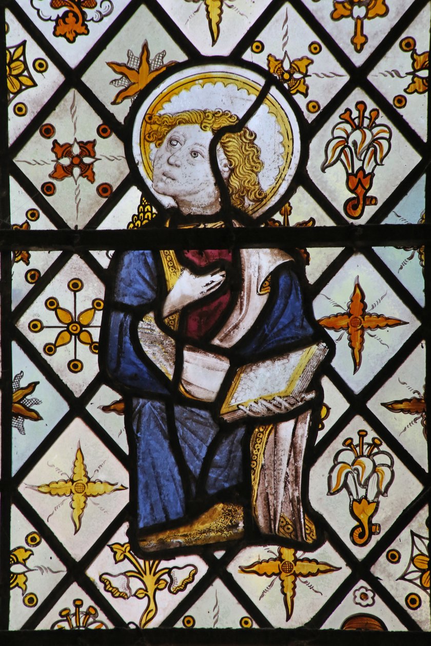 Window depicting St John from a Crucifixion scene by English School
