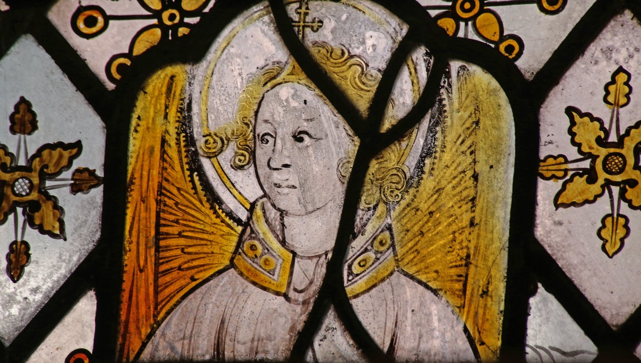 Window depicting an angel by English School