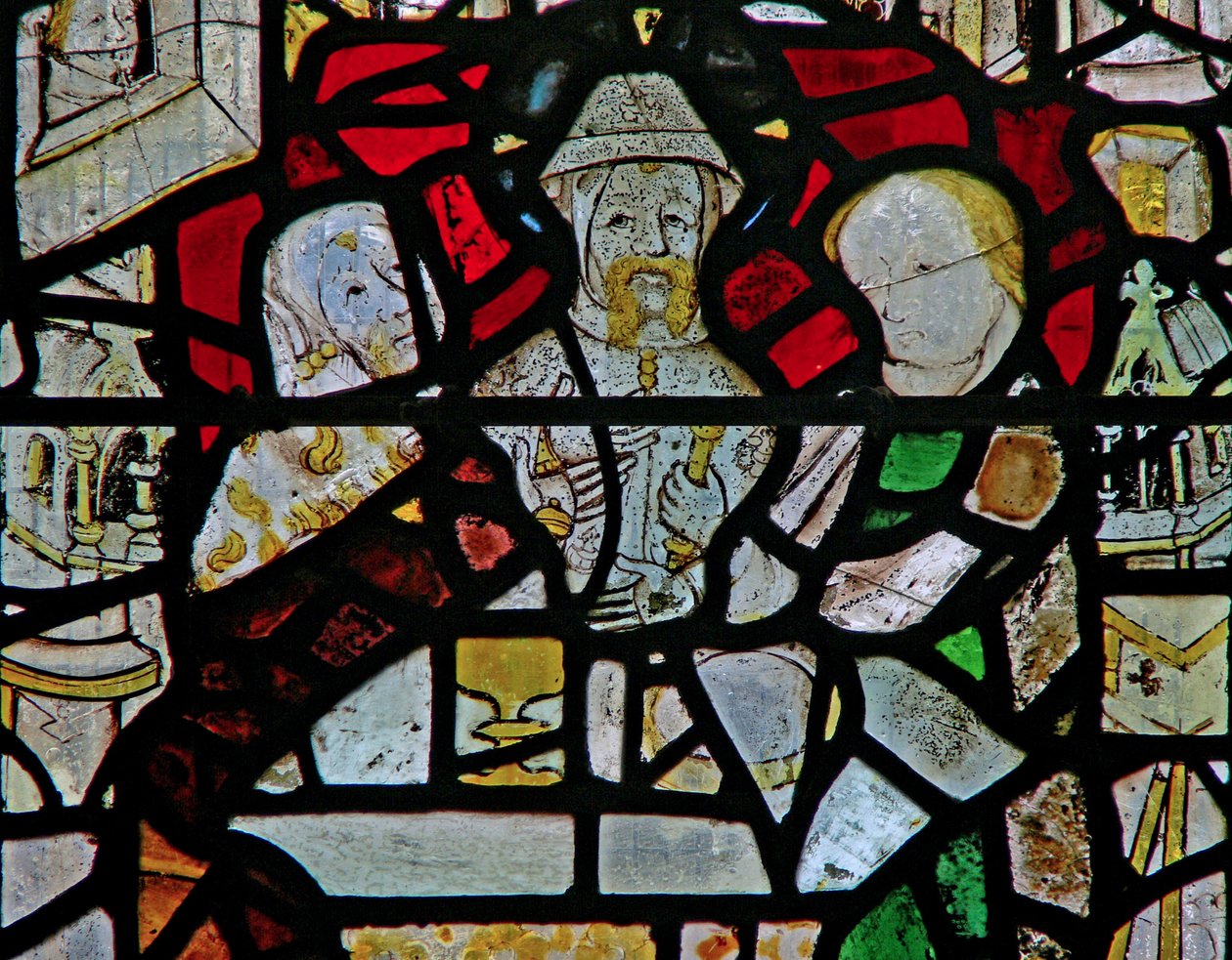 Window Ww depicting a Resurrection Scene: the Supper at Emmaus by English School