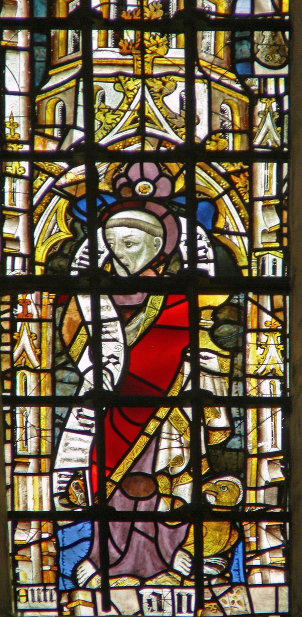 Window depicting a fragmentary figure by English School