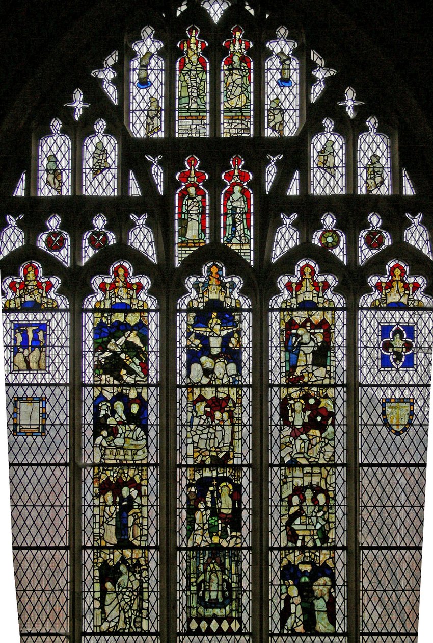 Window Ww depicting Fragments and Panels Reassembled by Eric Milner-White 1955-57 by English School