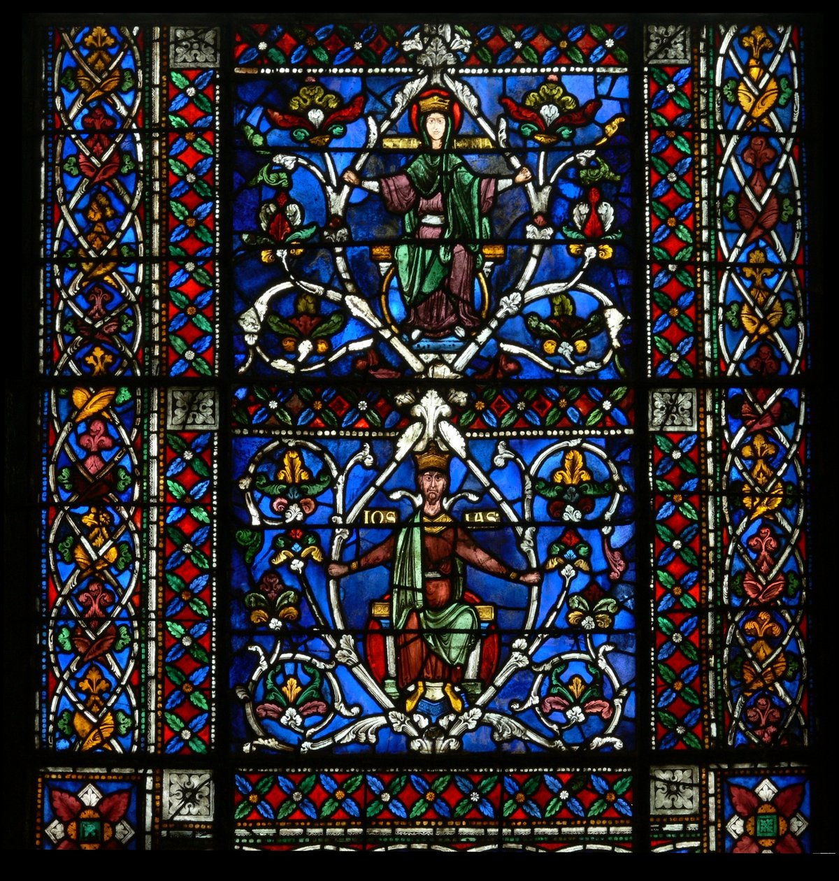 Window corona-wII depicting the Tree of Jesse by English School