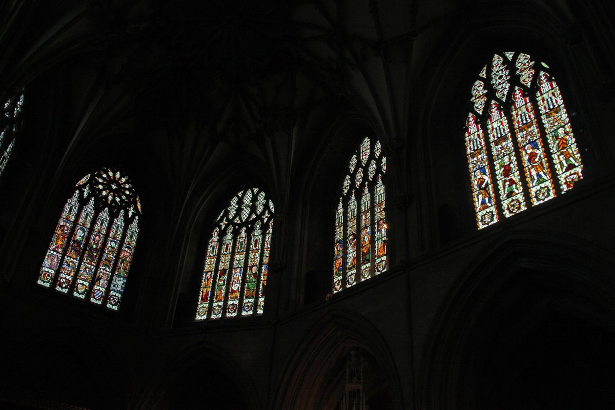 Window depicting the south side of the choir by English School