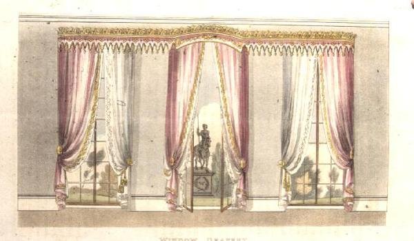 Window drapery, plate 114 from Ackermann