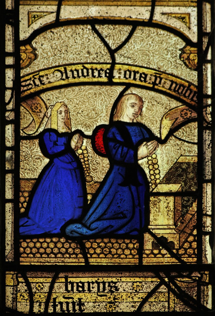 Window 2 depicting donors - Harys family by English School
