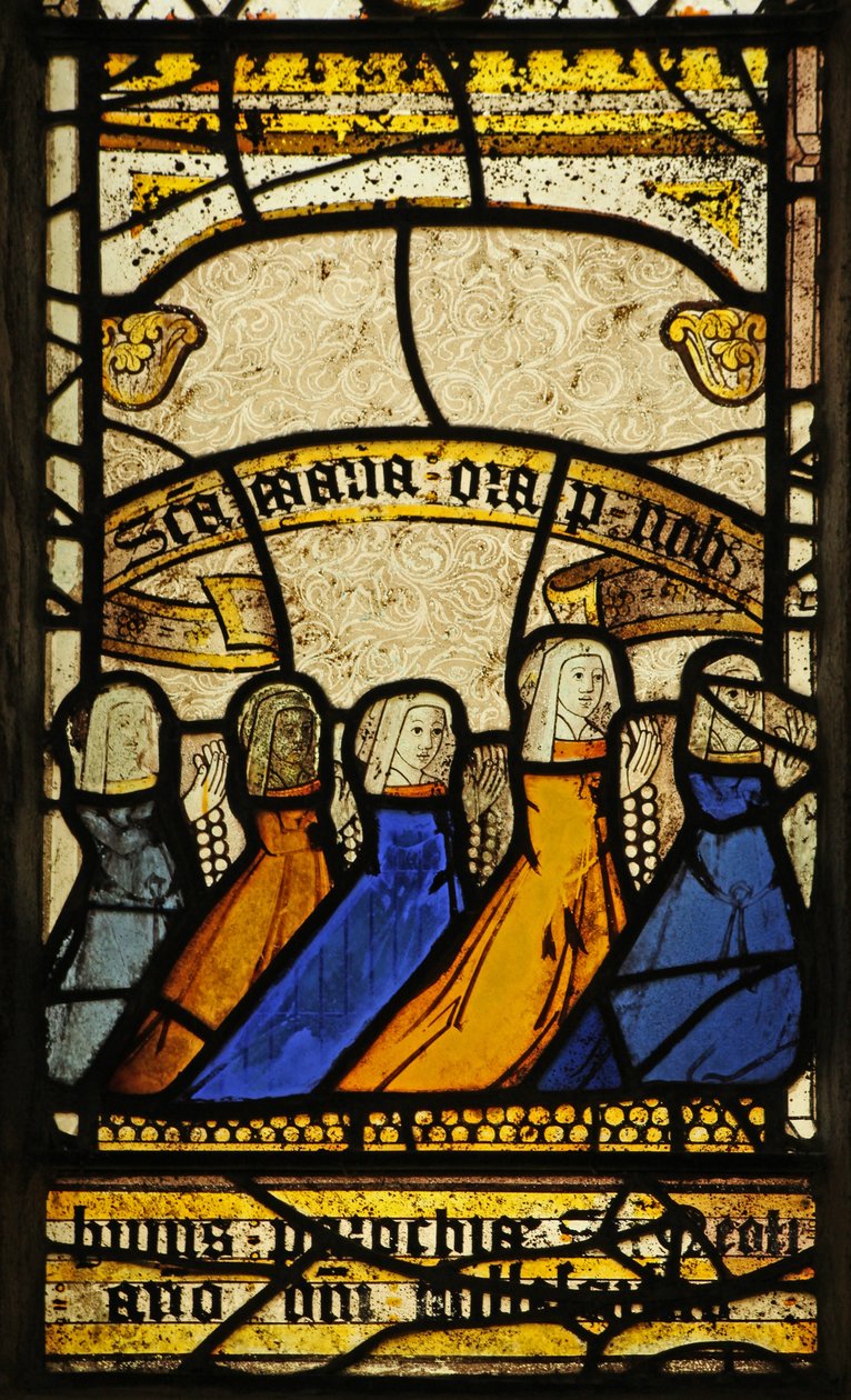 Window 3 depicting a group of female donors by English School