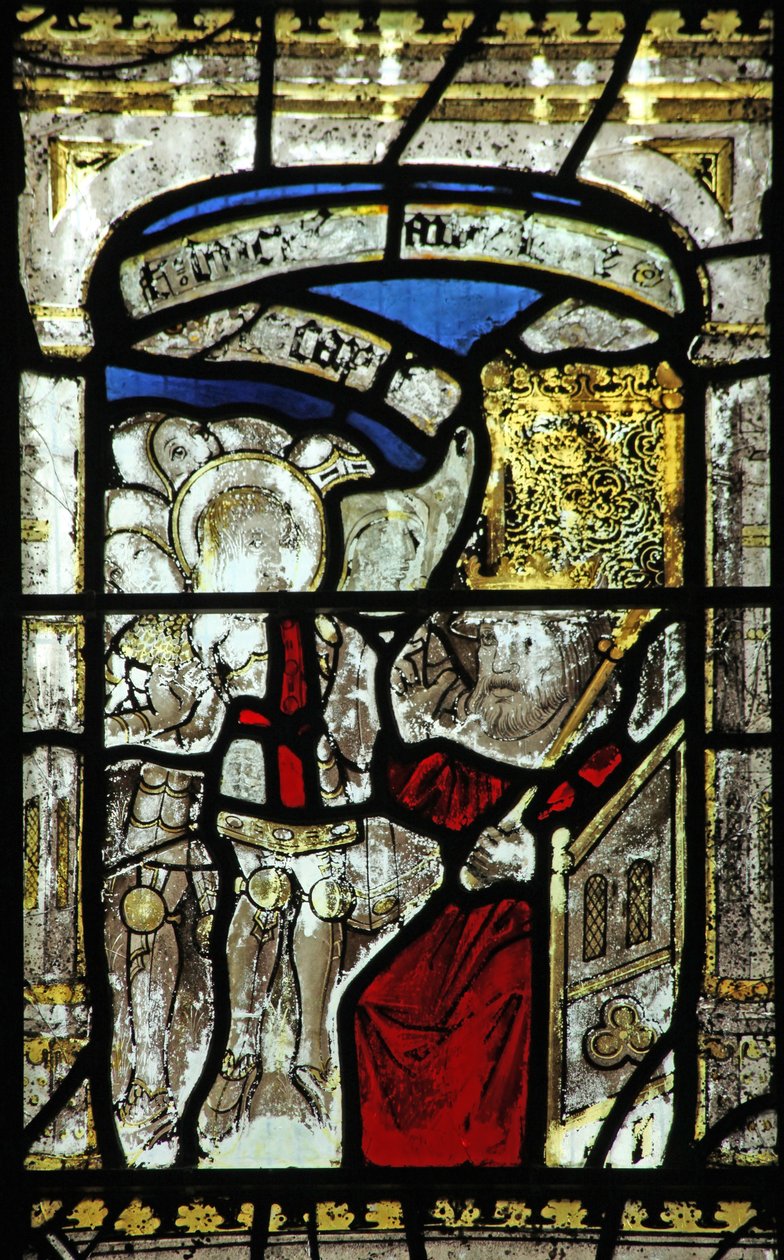 Window 6 depicting St George is led before the king by English School