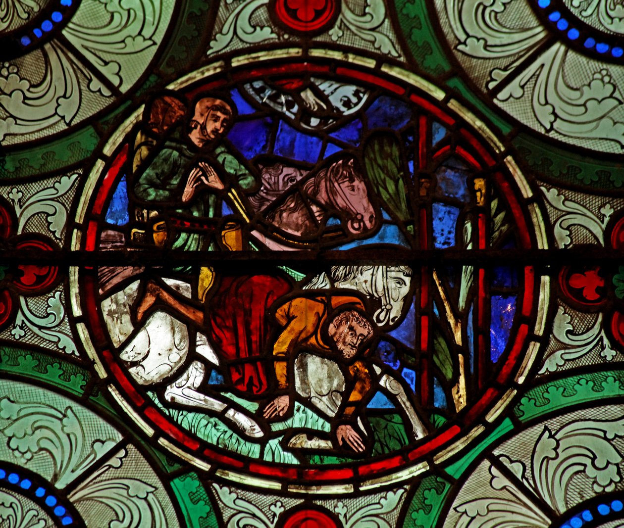 Window 16 depicting the Conversion of St Paul by English School