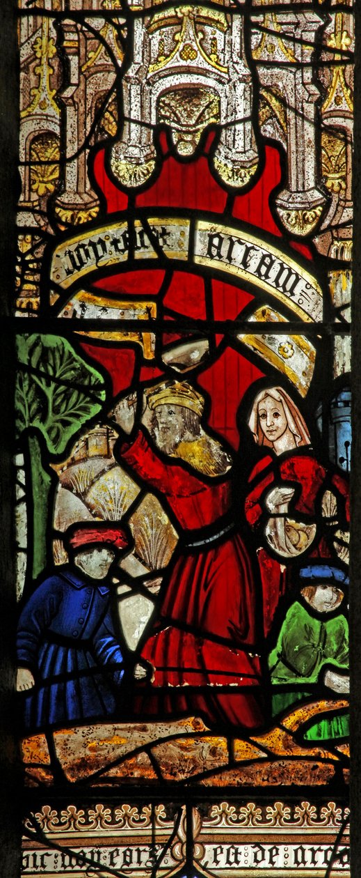 Window 2 depicting the Noah window: building the Ark by English School