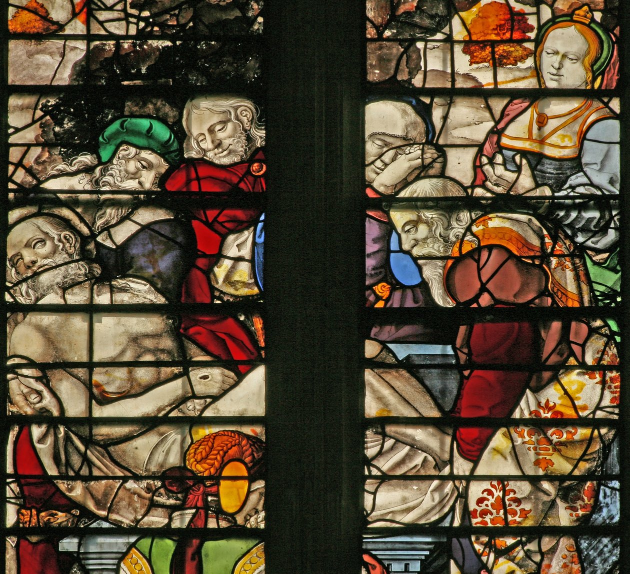 Window w15 depicting the Entombment by English School
