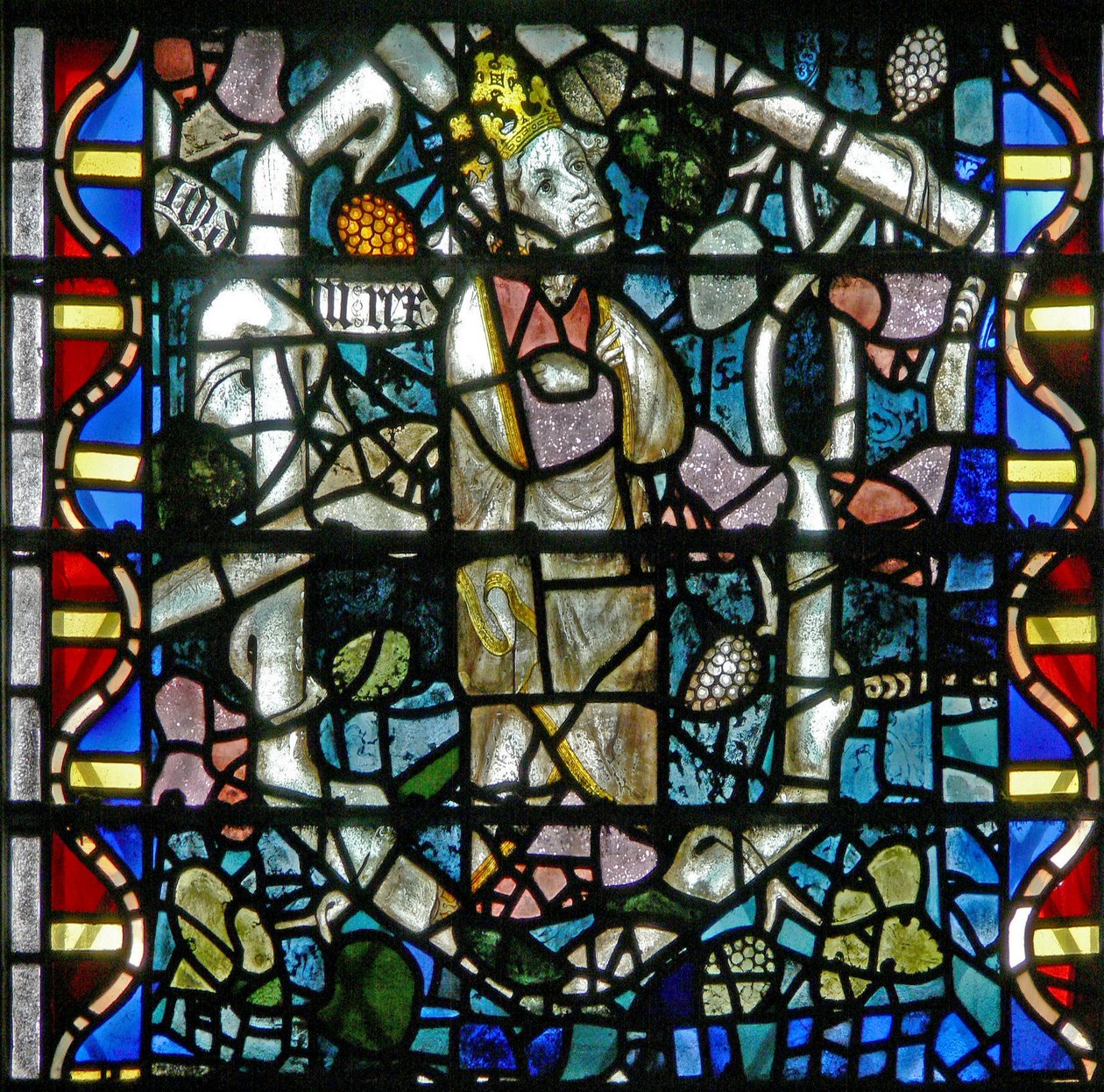 Window w16 depicting a king on the Tree of Jesse by English School