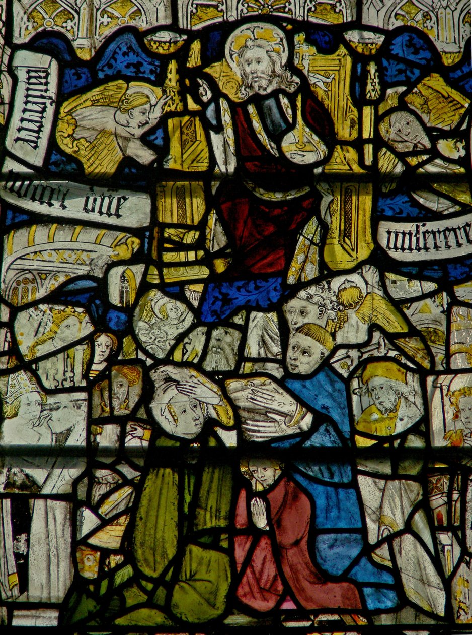 Window w25 depicting the Te Deum by English School