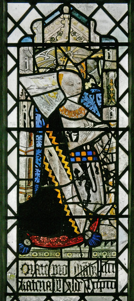 Window w2 depicting a donor - Catherine Mylde by English School