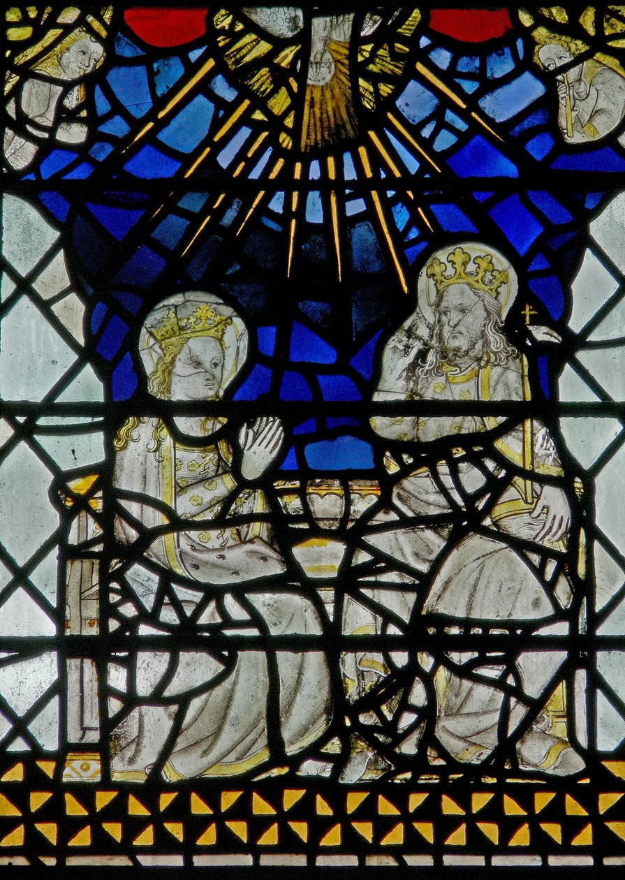 Window depicting the Coronation of the Virgin by English School