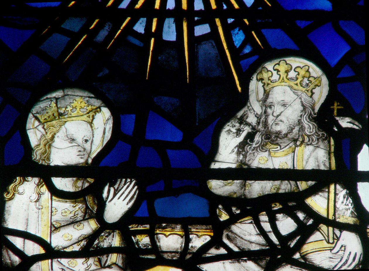 Window depicting the Coronation of the Virgin by English School