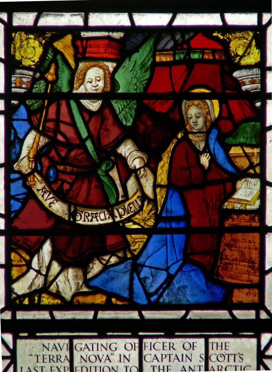 Window w36 depicting the Annunciation by English School
