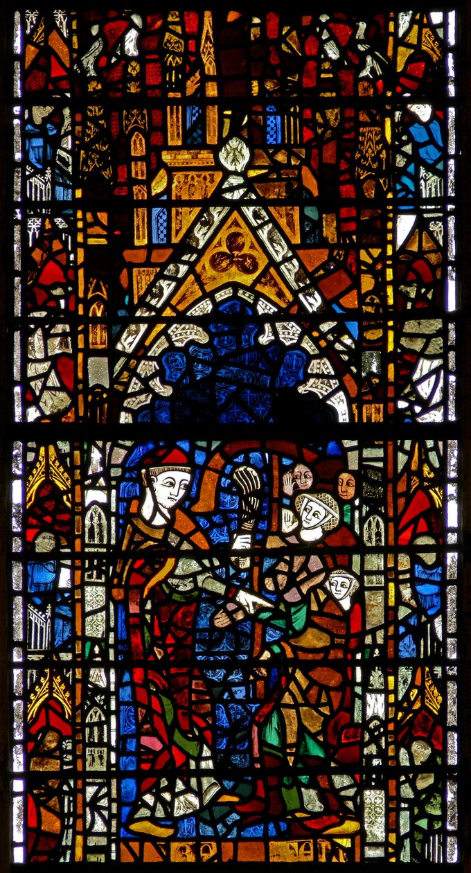 Window w38 depicting the administration of penance by English School