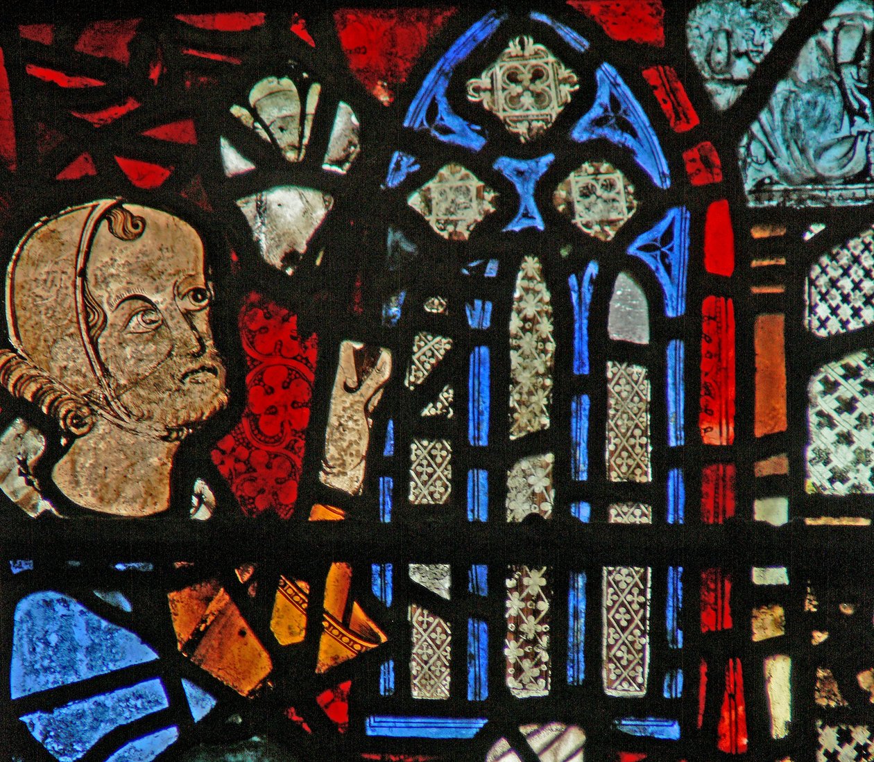 Window w39 depicting a donor figure giving a window by English School