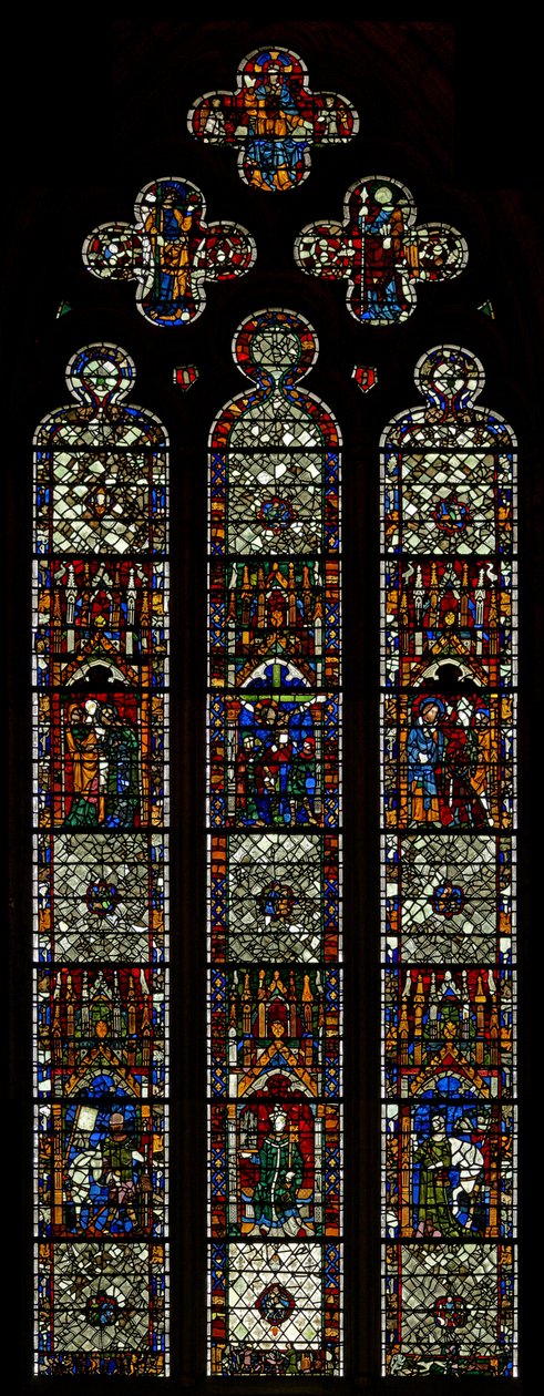 Window w40 depicting St Peter and Pilgrim window by English School