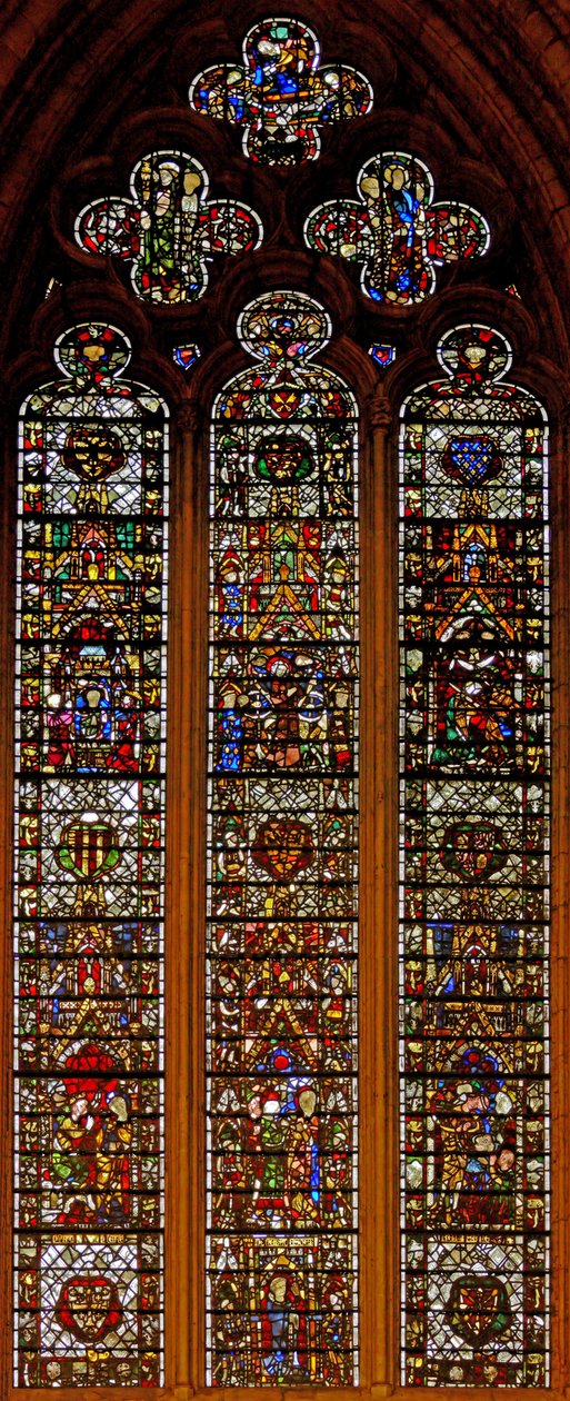Window w42 depicting Peter de Dene window with scenes from the Life of St Catherine by English School