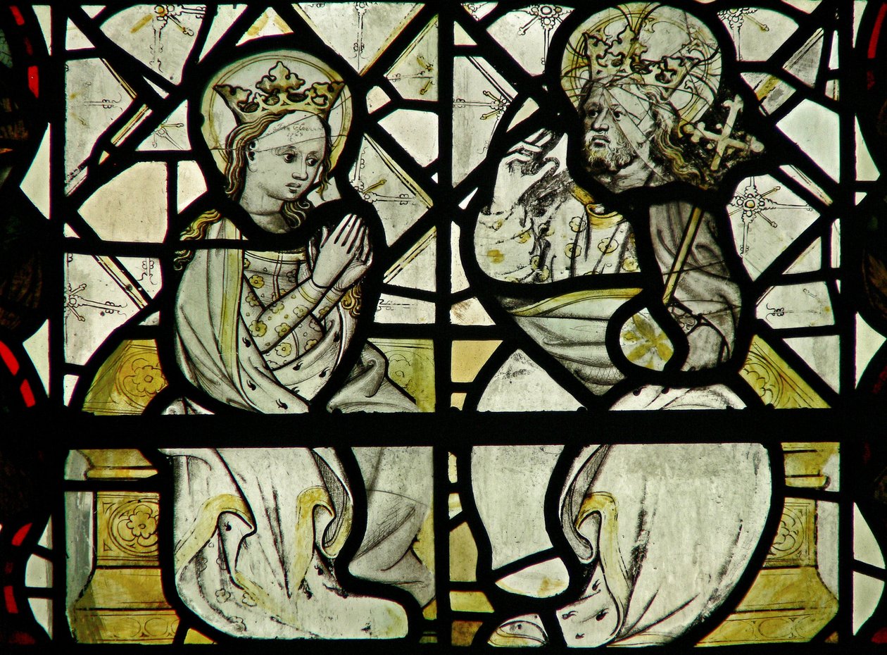 Window w44 depicting the Coronation of the Virgin by English School
