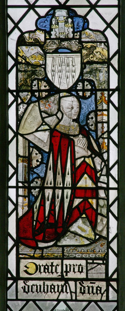 Window w6 depicting a donor - Elizabeth Fitzwauter by English School