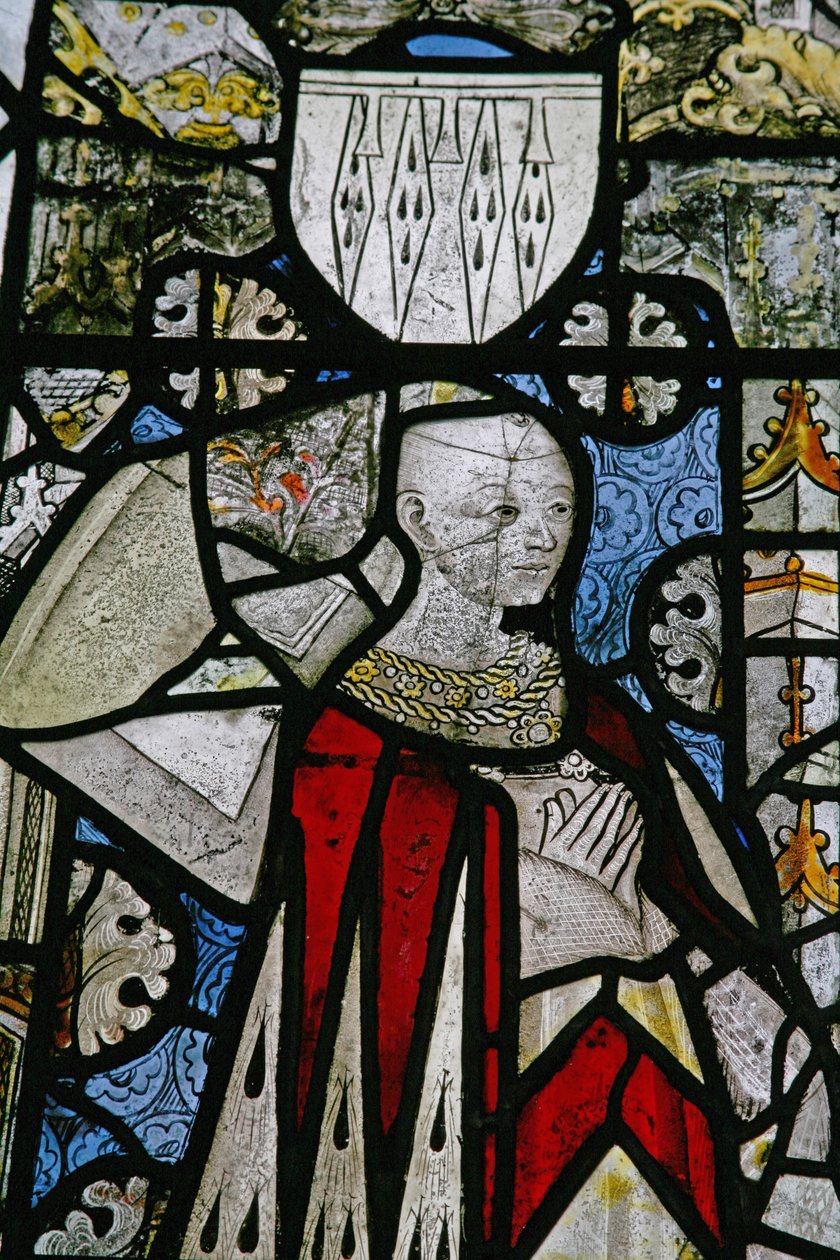Window w6 depicting a donor - Elizabeth Fitzwauter by English School