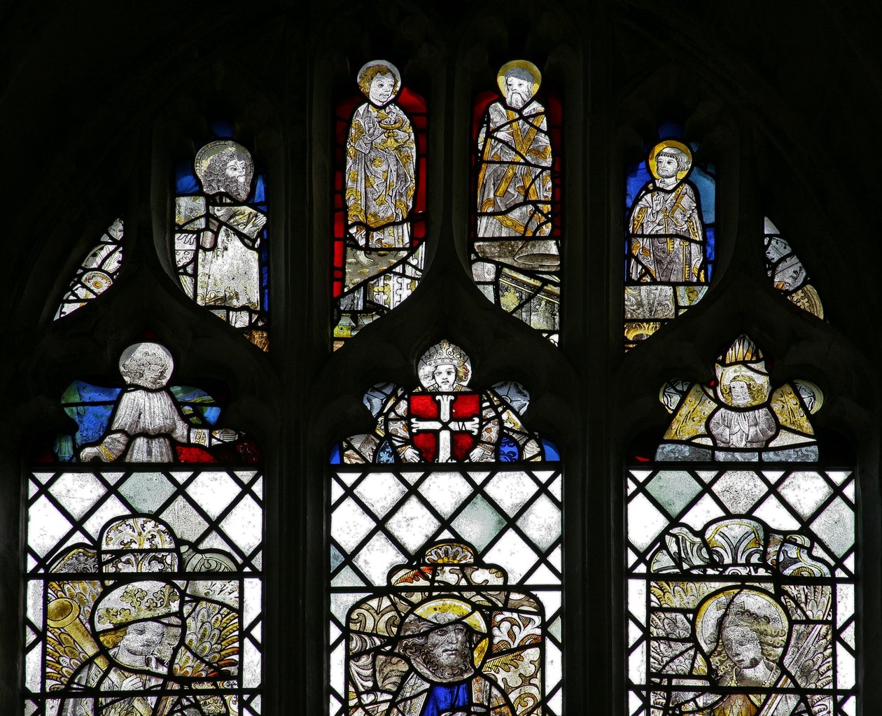 Window depicting St John, St John the Baptist, St Andrew and St Peter by English School