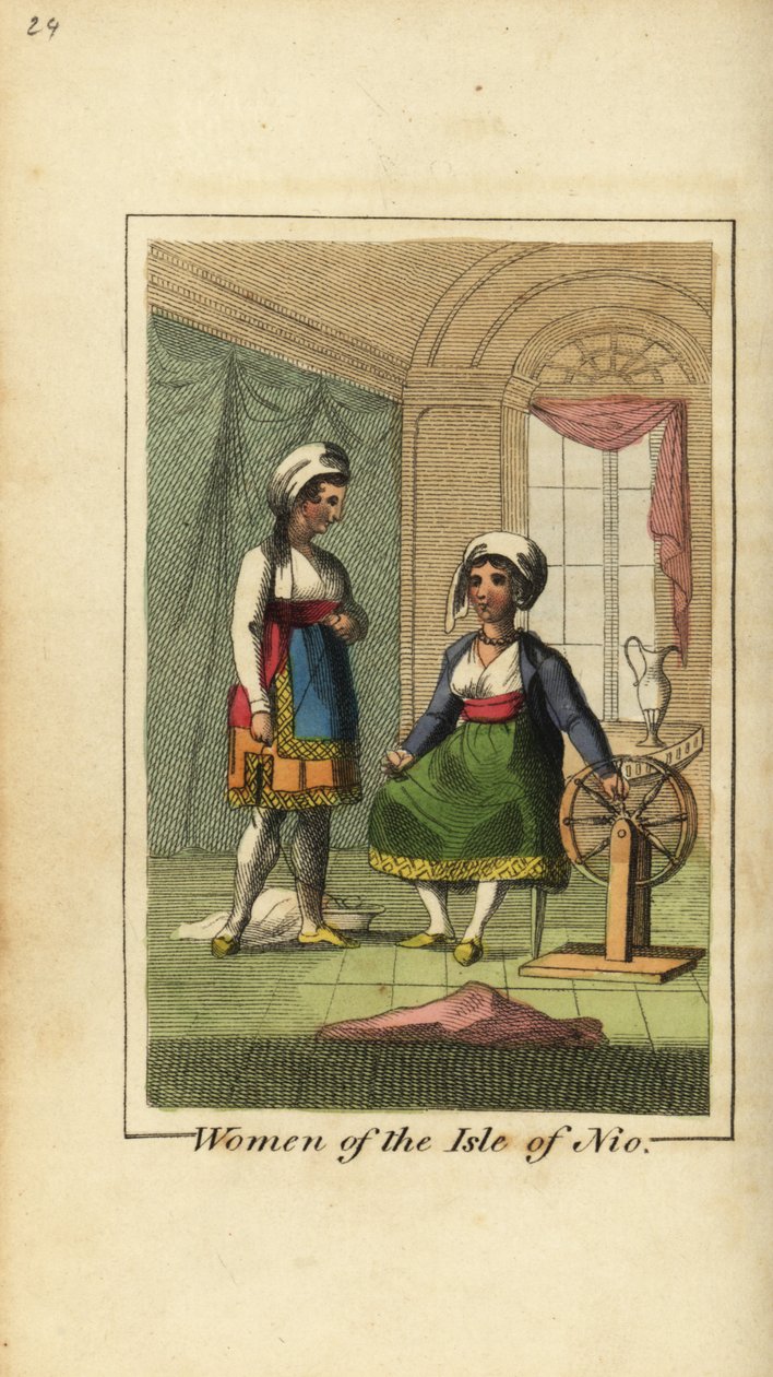 Women of the Isle of Nio or Ios, Greece by English School