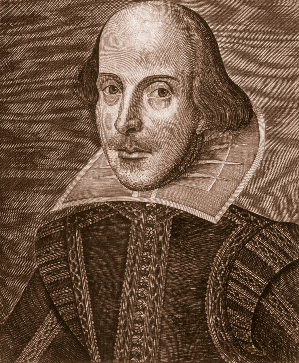 Portrait of William Shakespeare, Engraved by Martin Droeshout (c.1560-c.1642), 1623 by English School English School