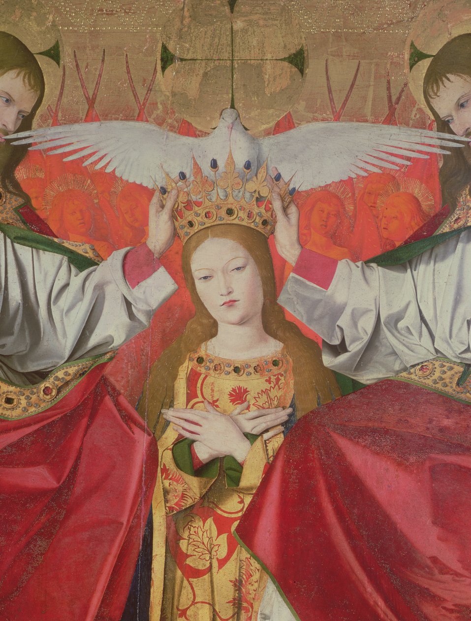 Detail of the Coronation of the Virgin, 1453-54 by Enguerrand Quarton