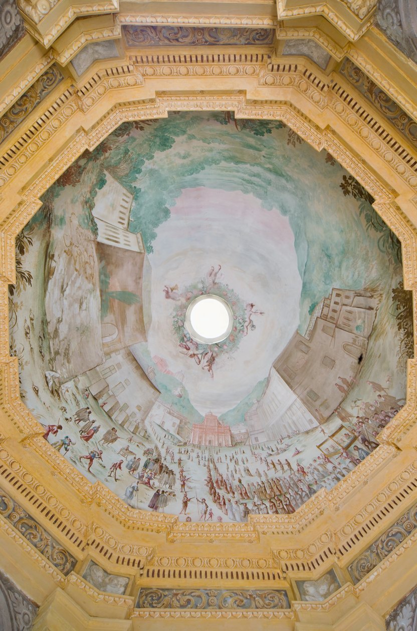Vault with a Bird-Eye Perspective of the Sanctuary by Enrico and Guidobono Bartolomeo Haffner