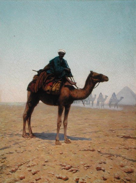 A Caravan Passing a Pyramid, c.1869 by Enrico Tarenghi