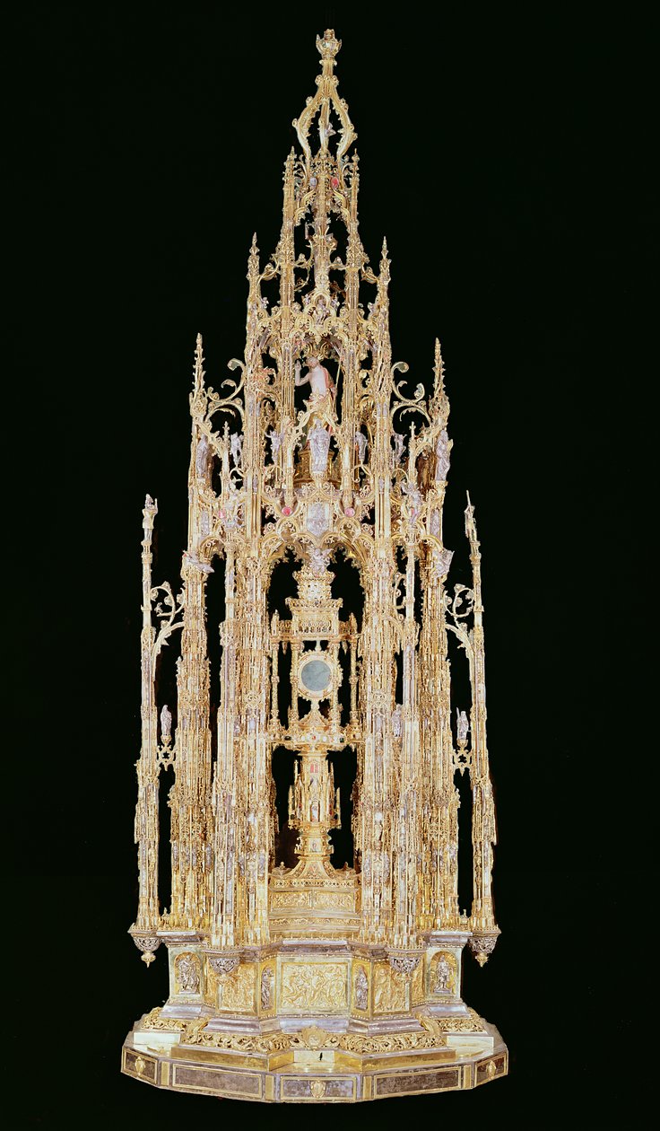 Processional Custodia, 1515-24, Containing a Monstrance by Jaume Almirich, Barcelona, 1495-99 by Enrique de Arfe