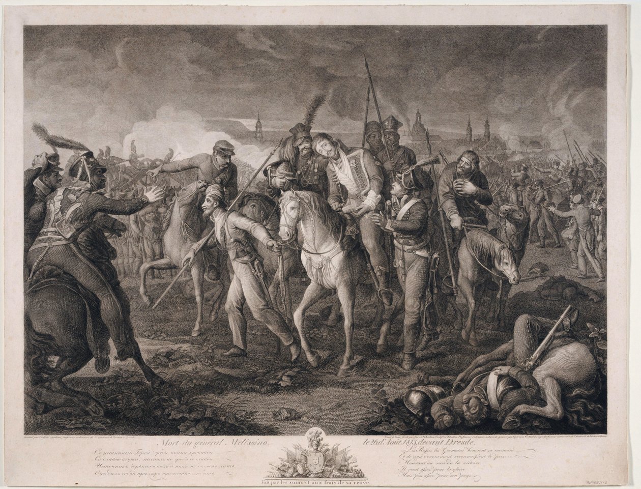 Death of General Aleksey Melissino on 26 August 1813 by Ephraim Gottlieb Krüger