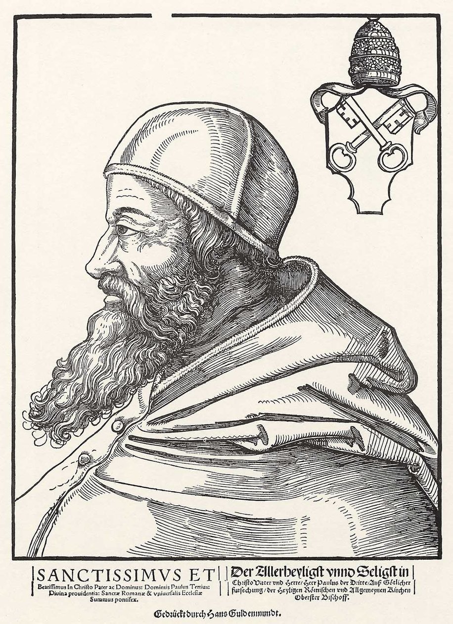 Portrait of Pope Paul III Farnese by Erhard Schon