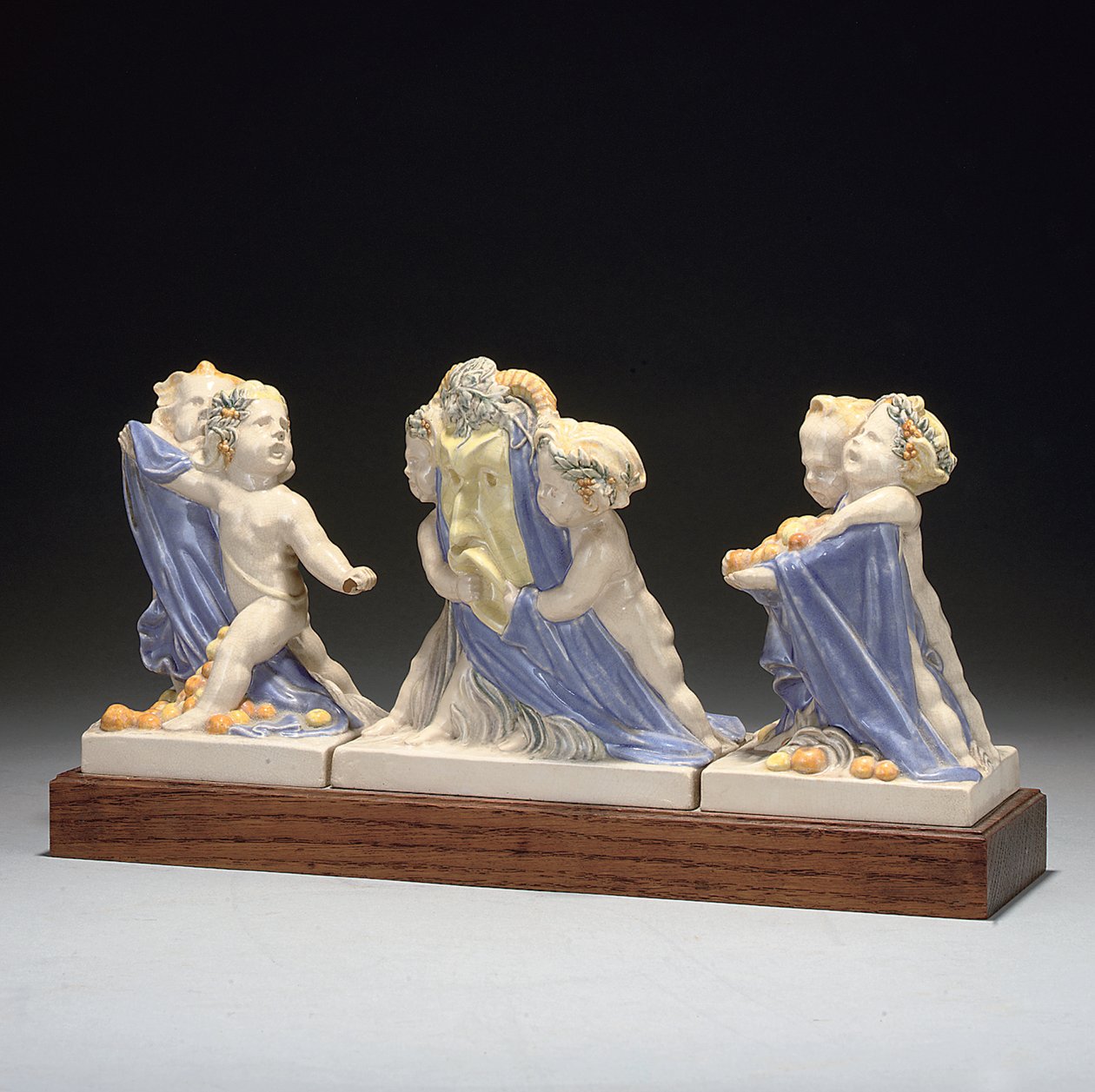 Three Piece Figural Group on Plinth by Eric Bradbury