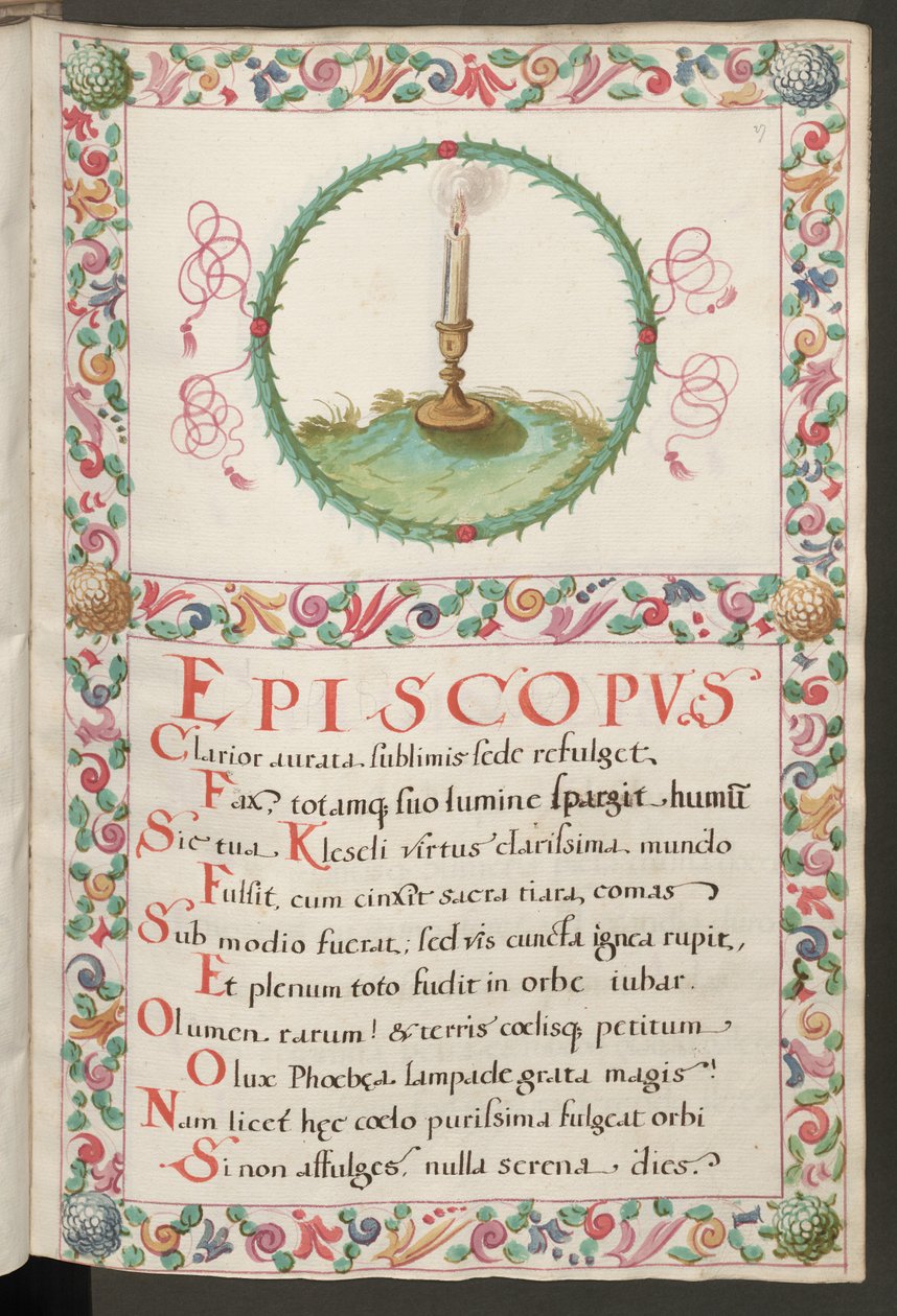 Full page: text with figural medallion and decorative frame by Erich Lessing