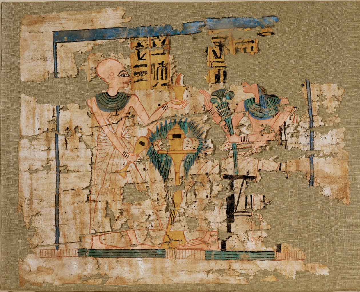 Painted cloth, from the eastern cemetery at Deir el-Medina by Erich Lessing