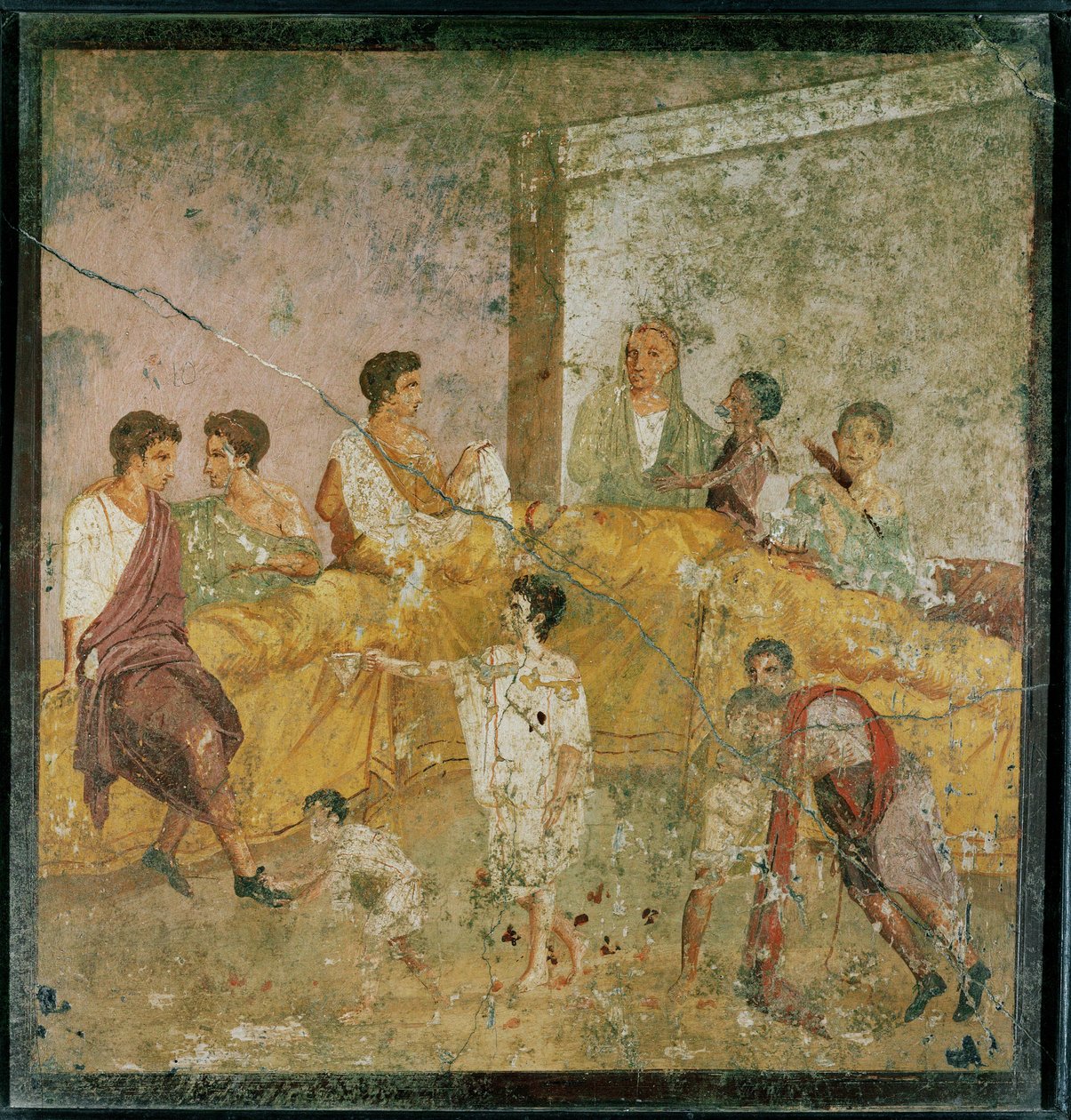 People eating and drinking by Erich Lessing