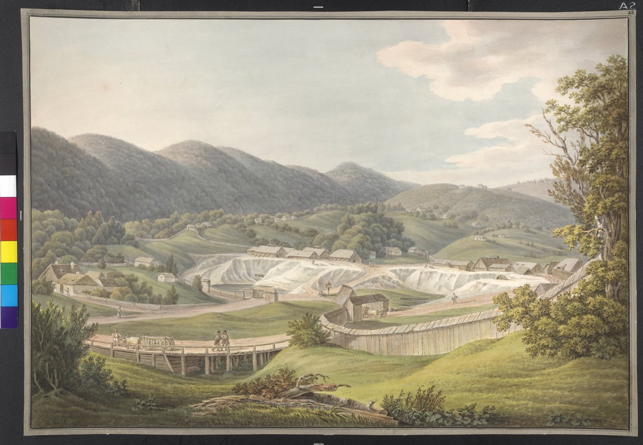 View of the Saltworks at Rhonaszek, Hungary, Marmaros County by Erich Lessing