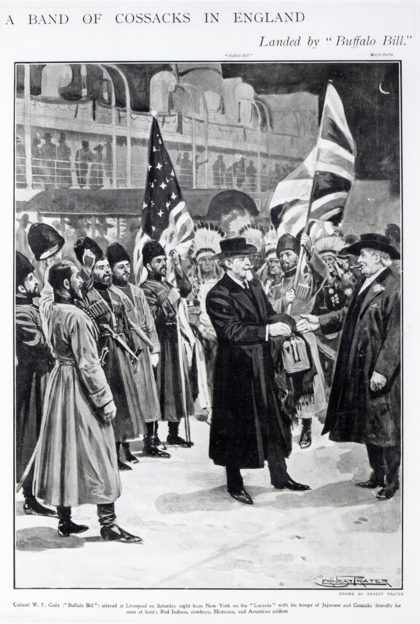 Colonel W.F. Cody (Buffalo Bill) Arriving in Liverpool by Ernest Prater