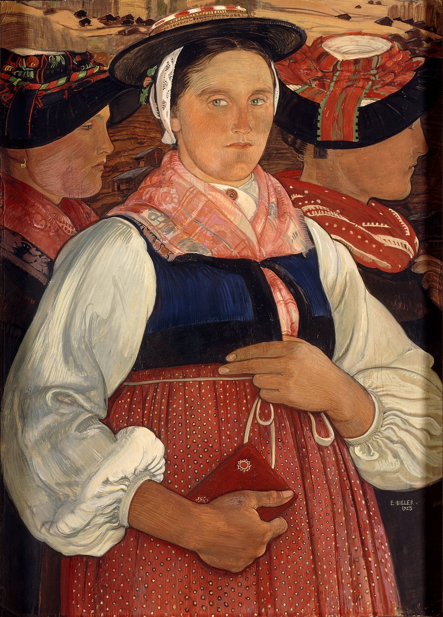 Three Valaisannes by Ernest Bieler