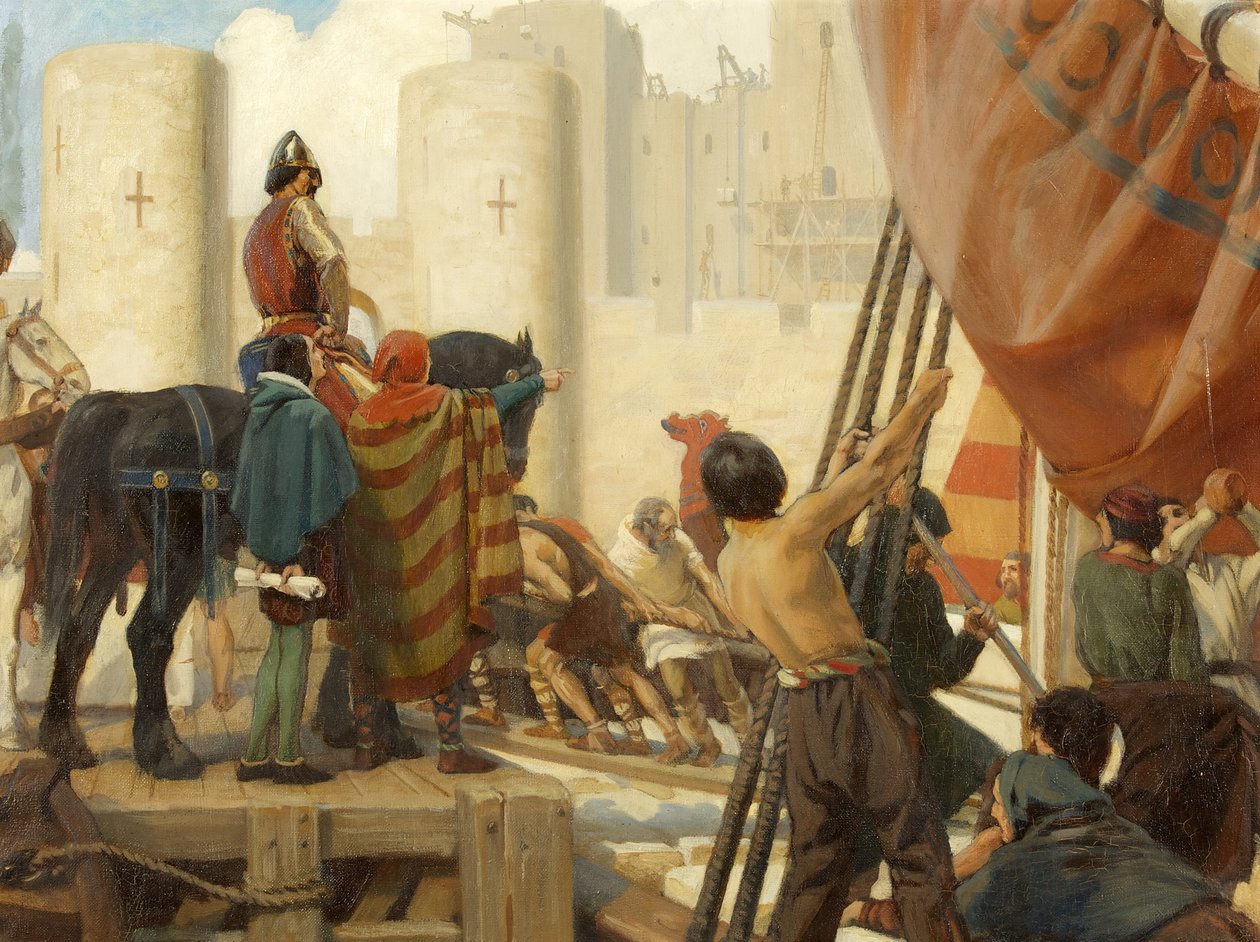 Robert, Earl of Gloucester, building the Great Keep of Bristol Castle in 1116 by Ernest Board