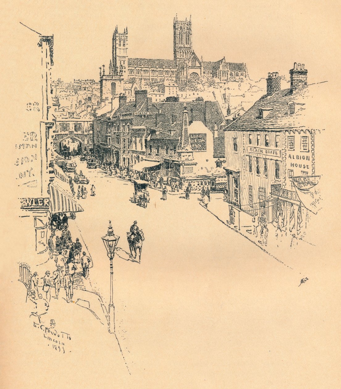 High Street, Lincoln, 1899 by Ernest Clifford Peixotto
