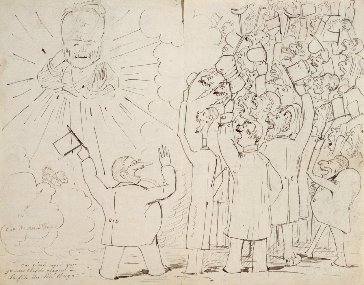 The Celebration for Old Hugo, Caricature of Victor Hugo from a Letter to Paul Verlaine by Ernest Delahaye